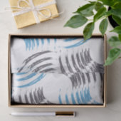 Modern, cool, trendy blue abstract brush strokes tissuepapier (Geschenk)