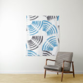 Modern, cool, trendy blue abstract brush strokes wandkleed (In situ)