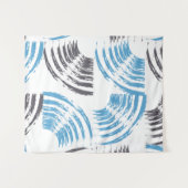 Modern, cool, trendy blue abstract brush strokes wandkleed (Voorkant (horizontaal))