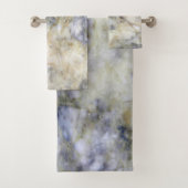 Modern Cool Trendy Blue Marble Stone Pattern Bad Handdoek (Insitu)