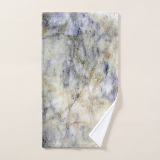 Modern Cool Trendy Blue Marble Stone Pattern Bad Handdoek (Handdoek)