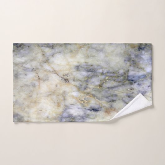 Modern Cool Trendy Blue Marble Stone Pattern Bad Handdoek (Handdoek)
