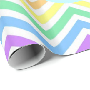 Modern, cool, trendy kleurrijke regenboog chevron cadeaupapier