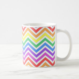Modern, cool, trendy kleurrijke regenboog chevron koffiemok