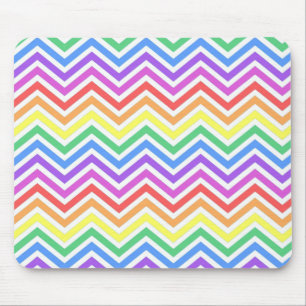 Modern, cool, trendy kleurrijke regenboog chevron muismat