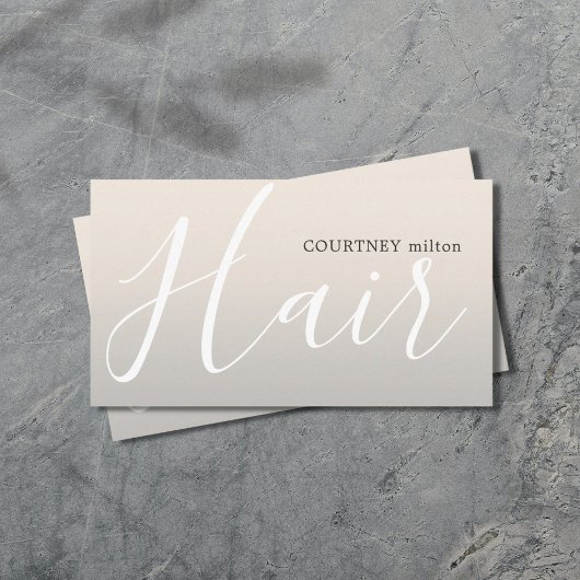 Modern Cool Typography Hair Stylist Visitekaartje