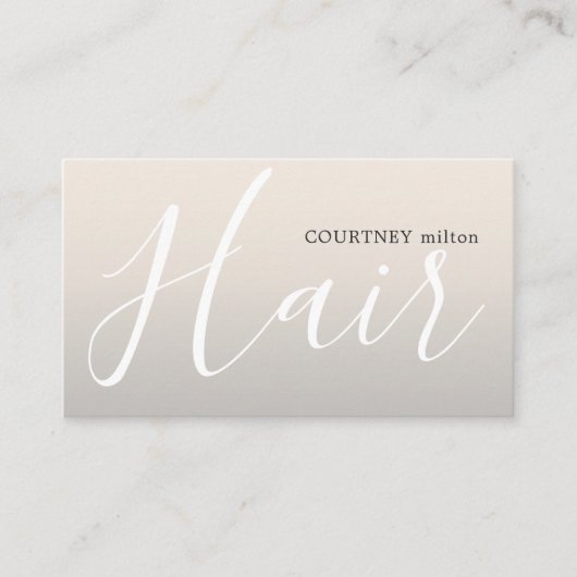 Modern Cool Typography Hair Stylist Visitekaartje (Voorkant)