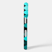 Modern Cool Unieke Turquoise Stippen Patroon Monog Case-Mate iPhone Case (Achterkant / Rechts)