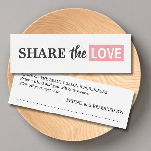 Modern Cool White Rose Beauty Salon Referral Mini Visitekaartjes