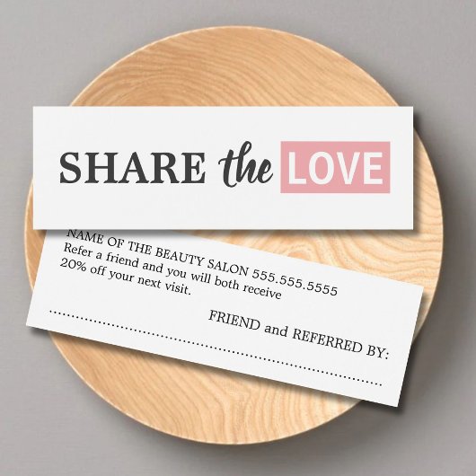 Modern Cool White Rose Beauty Salon Referral Mini Visitekaartjes