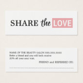 Modern Cool White Rose Beauty Salon Referral Mini Visitekaartjes (Voorkant /achterkant)