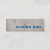 Modern Cool Wooden Blue Consultant Mini Visitekaartje (Voorkant)