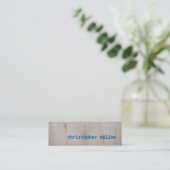 Modern Cool Wooden Blue Consultant Mini Visitekaartje (Staand voorkant)