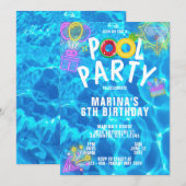 Modern Cool Zwembad Party Zomer Zwemmen Verjaardag Kaart (Voorkant / Achterkant)