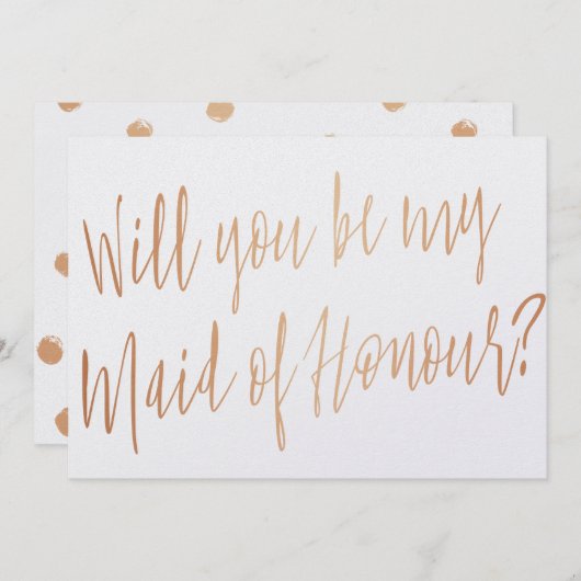 Modern Cooper: "Wil je mijn bruidsmeisje zijn?" Kaart (Voorkant / Achterkant)