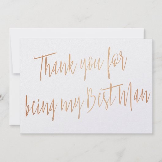 Modern Copper "Bedankt dat je mijn beste man bent" Bedankkaart (Voorkant)