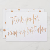 Modern Copper "Bedankt dat je mijn beste man bent" Bedankkaart (Voorkant / Achterkant)