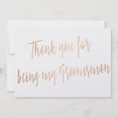 Modern Copper "Bedankt dat je mijn bruidsjonker be Bedankkaart (Voorkant)