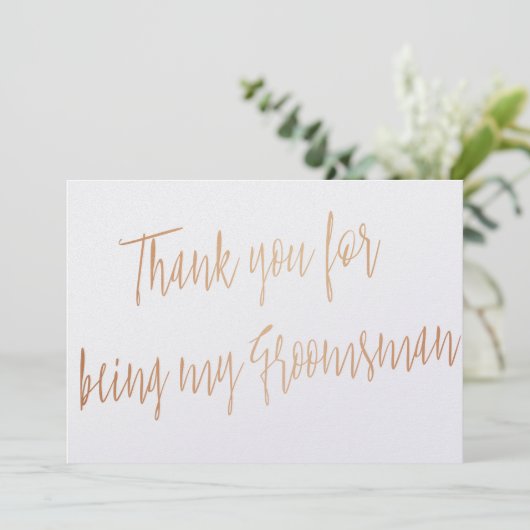 Modern Copper "Bedankt dat je mijn bruidsjonker be Bedankkaart (Staand voorkant)