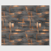 Modern Copper Bronze Shine Abstract Pattern Cadeaupapier (Vlak)