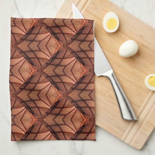 Modern Copper Colored Patroon 034 Theedoek (Quarter Fold)