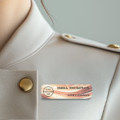 Modern Copper Fabric Design Name Badge Custom 名札