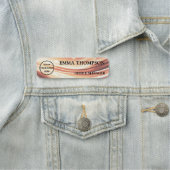 Modern Copper Fabric Design Name Badge Custom 名札 (In situ)