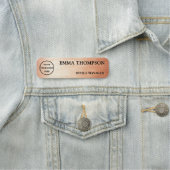 Modern Copper Hairline Design Name Badge Custom 名札 (In situ)