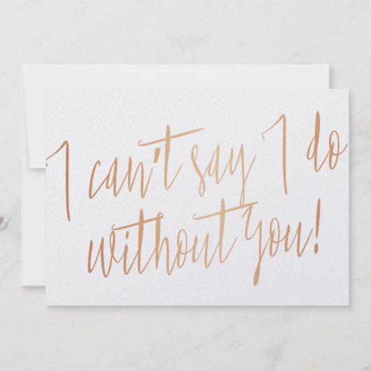 Modern Copper "Ik kan niet zeggen dat ik het zonde Kaart (Voorkant)