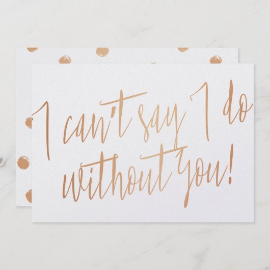 Modern Copper "Ik kan niet zeggen dat ik het zonde Kaart (Voorkant / Achterkant)