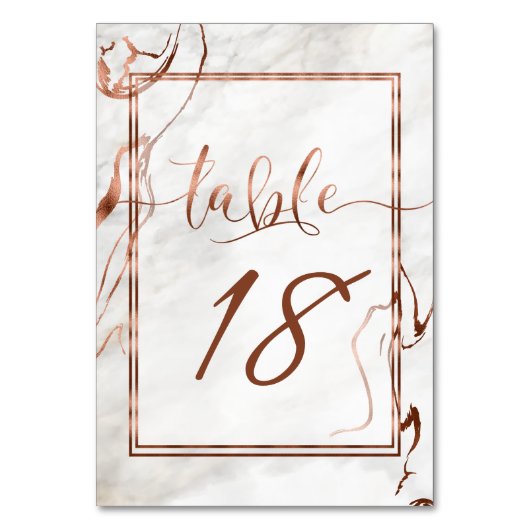 Modern Copper & Italy Marble Wedding Inspiration Kaart (Achterkant)