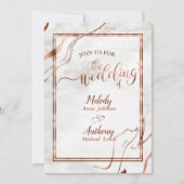 Modern Copper & Italy Marble Wedding Inspiration Kaart (Voorkant)