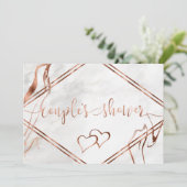 Modern Copper & Italy Marble Wedding Inspiration Kaart (Staand voorkant)