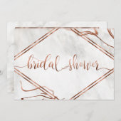 Modern Copper & Italy Marble Wedding Inspiration Kaart (Voorkant / Achterkant)