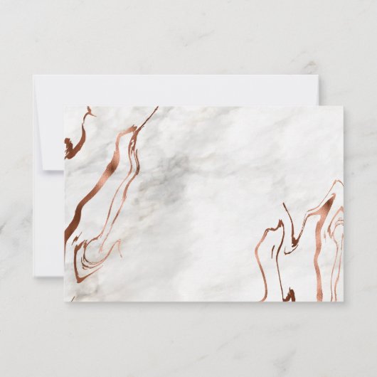 Modern Copper & Italy Marble Wedding Inspiration RSVP Kaartje (Achterkant)