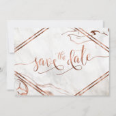 Modern Copper & Italy Marble Wedding Inspiration Save The Date (Voorkant)