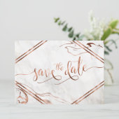 Modern Copper & Italy Marble Wedding Inspiration Save The Date (Staand voorkant)