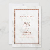 Modern Copper & Italy Marble Wedding Inspiration Save The Date (Achterkant)