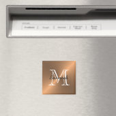 Modern Copper Monogram Faux Metal Magneet (Insitu (Vaatwasser))