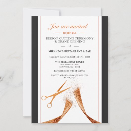 Modern Copper Restaurant Grand Opening Kaart (Voorkant)