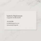 Modern Copywriter Freelance Writer  Visitekaartje (Achterkant)