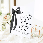 Modern Coquette Black Bow Kaarten en geschenken te Reclamebord Met Voetstuk