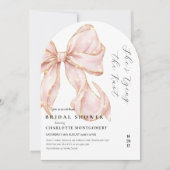 Modern Coquette Pink Bow Bridal Shower Kaart (Voorkant)