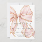Modern Coquette Pink Bow Bridal Shower Kaart (Voorkant)