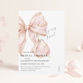 Modern Coquette Pink Bow Bridal Shower Kaart