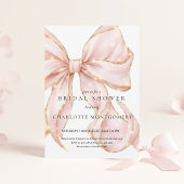 Modern Coquette Pink Bow Bridal Shower Kaart