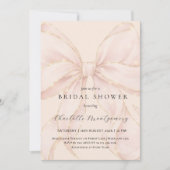 Modern Coquette Pink Bow Bridal Shower Kaart (Voorkant)
