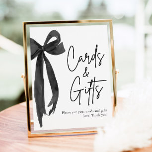 Modern Coquette Zwarte Strik Kaarten en Cadeaus Bo Poster