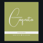 Modern Coquito Food and Beverage Label Set Wijn Etiket<br><div class="desc">Moderne typografie kerstgroen etiket.</div>