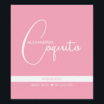 Modern Coquito Food and Beverage Label Set Wijn Etiket<br><div class="desc">Modern typography pink coquito label.</div>